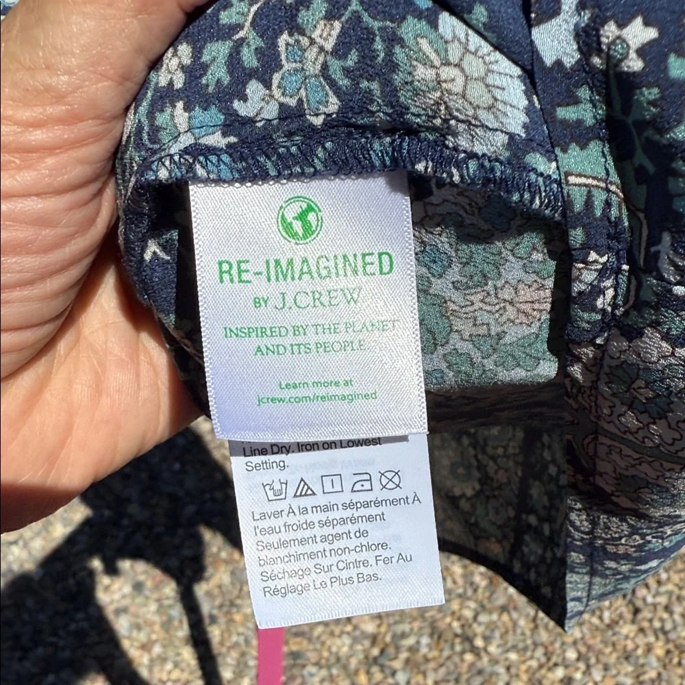 J.Crew Re-Imagined Washable Silk Paisley Popover Blouse – Size S